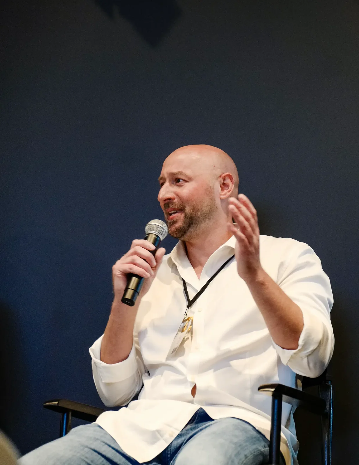 Ben Sheppard speaking at an event
