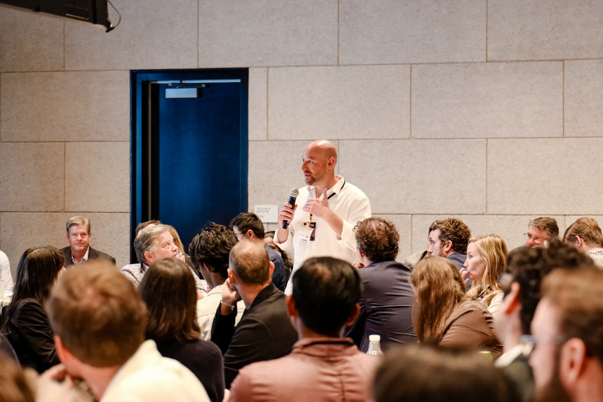 Ben Sheppard speaking with a room of founders and operators